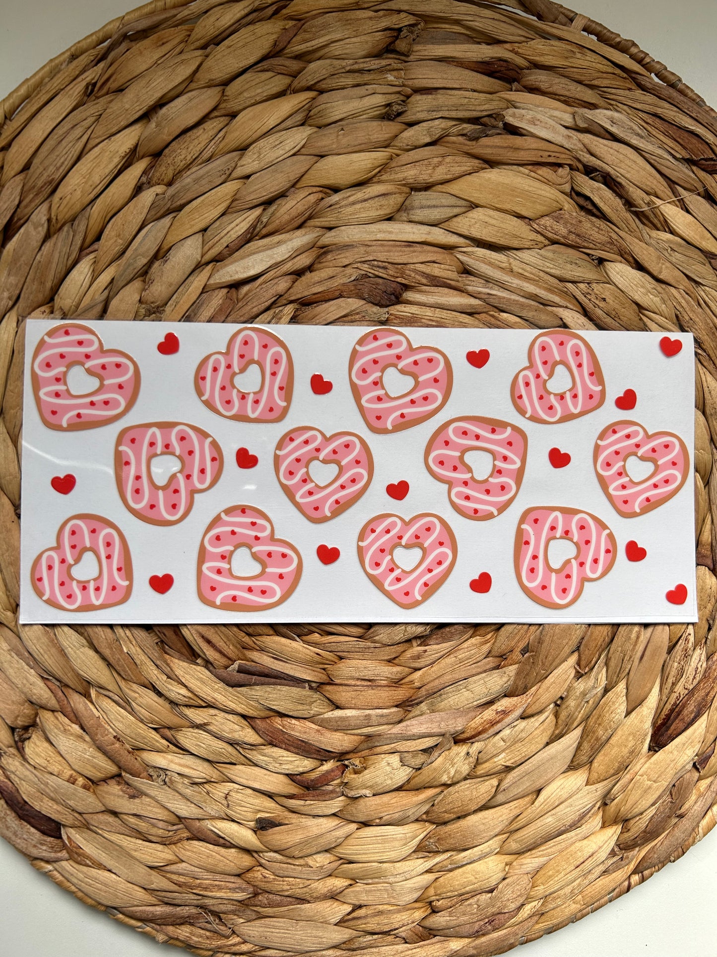 Donut Hearts UV DTF Transfer