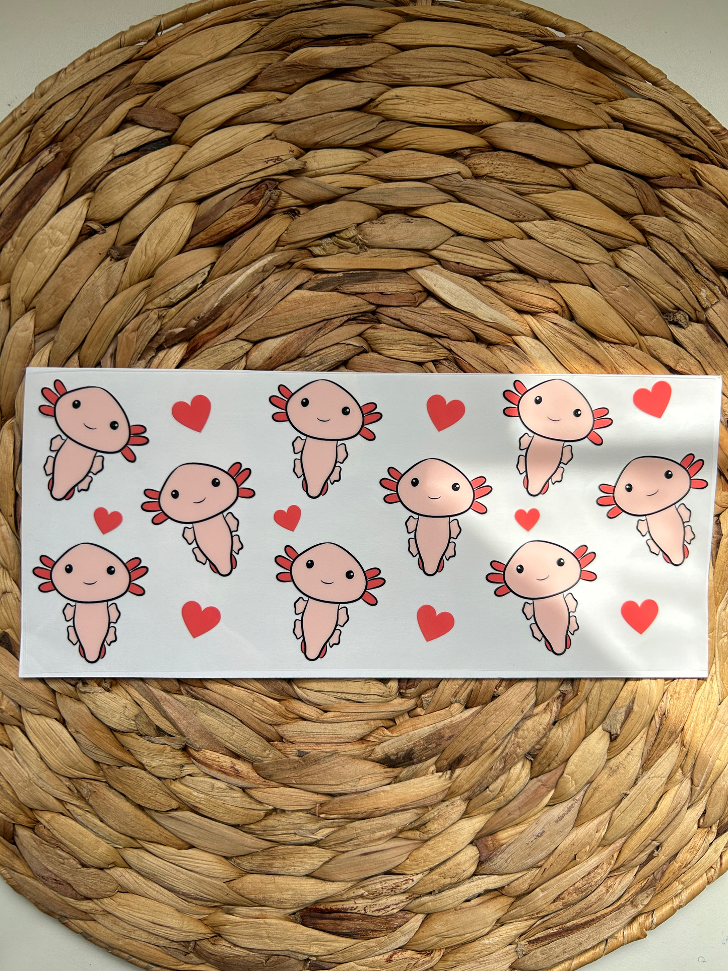 Axolotl Love UV DTF Transfer