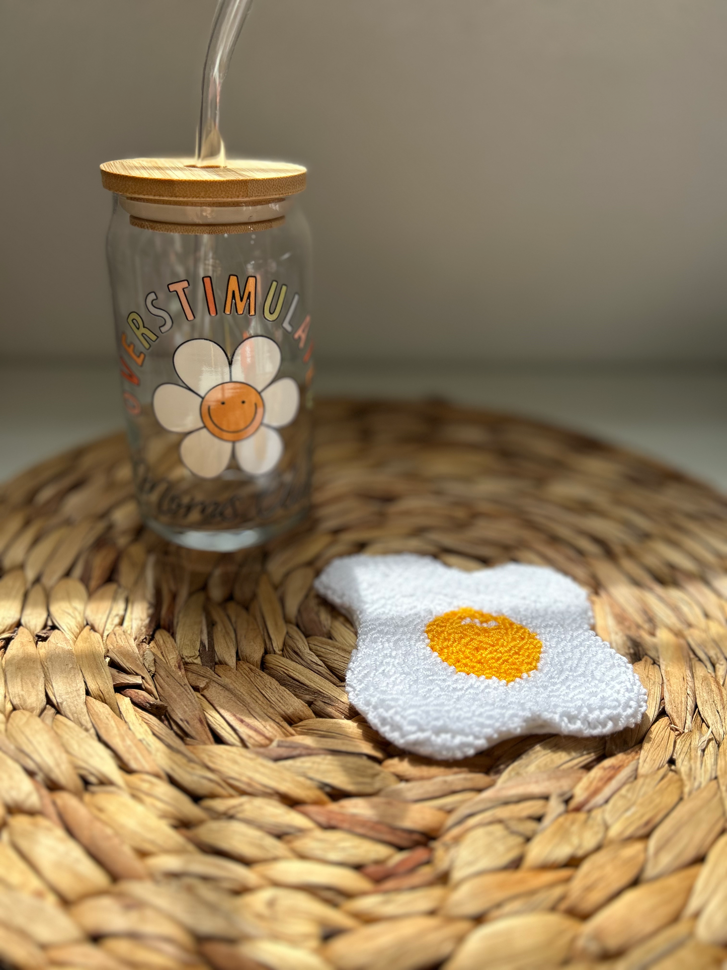 Egg Punch Needle Mug Rug Coaster
