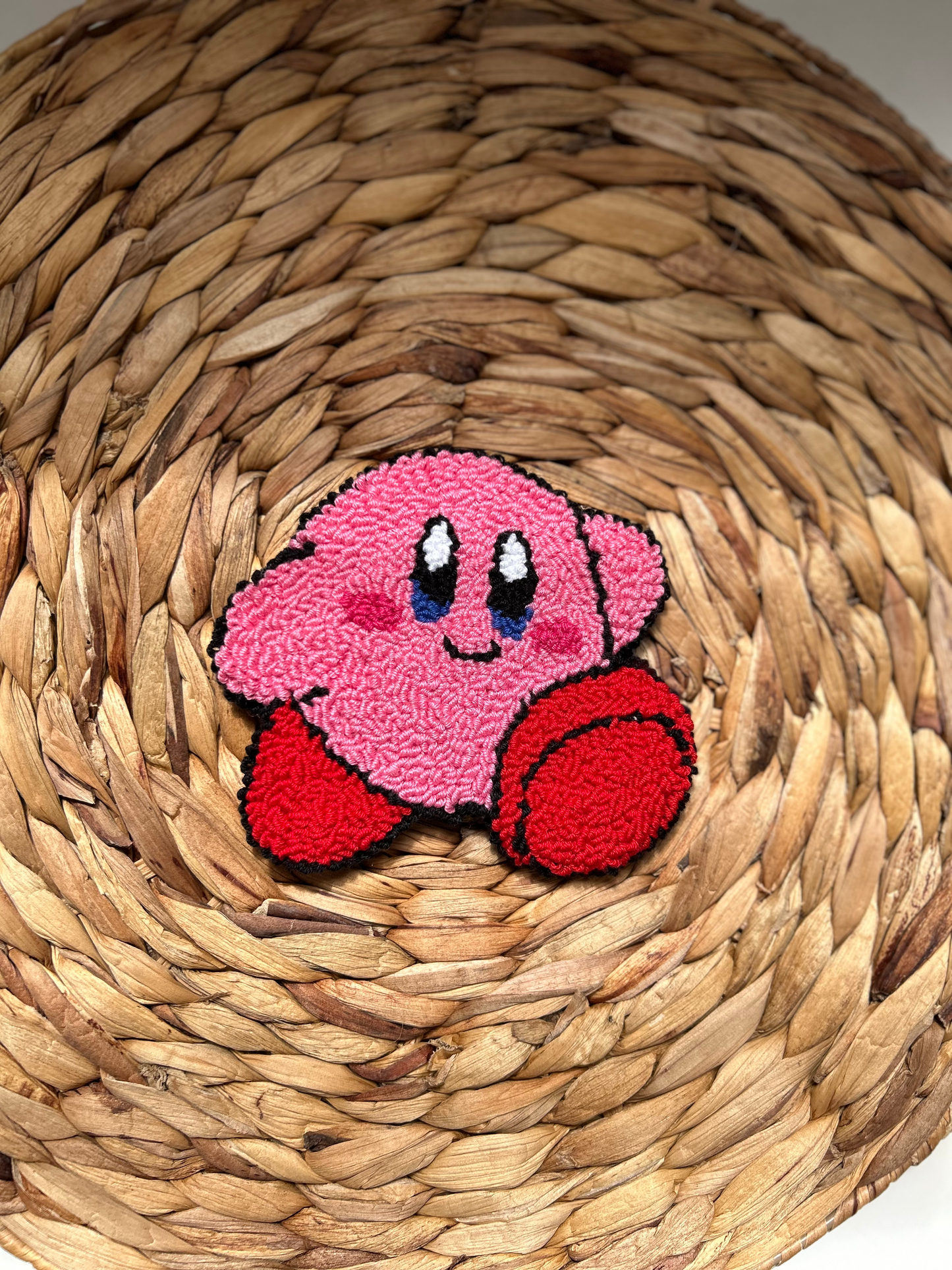 Kirby Punch Needle Mug Rug Coaster