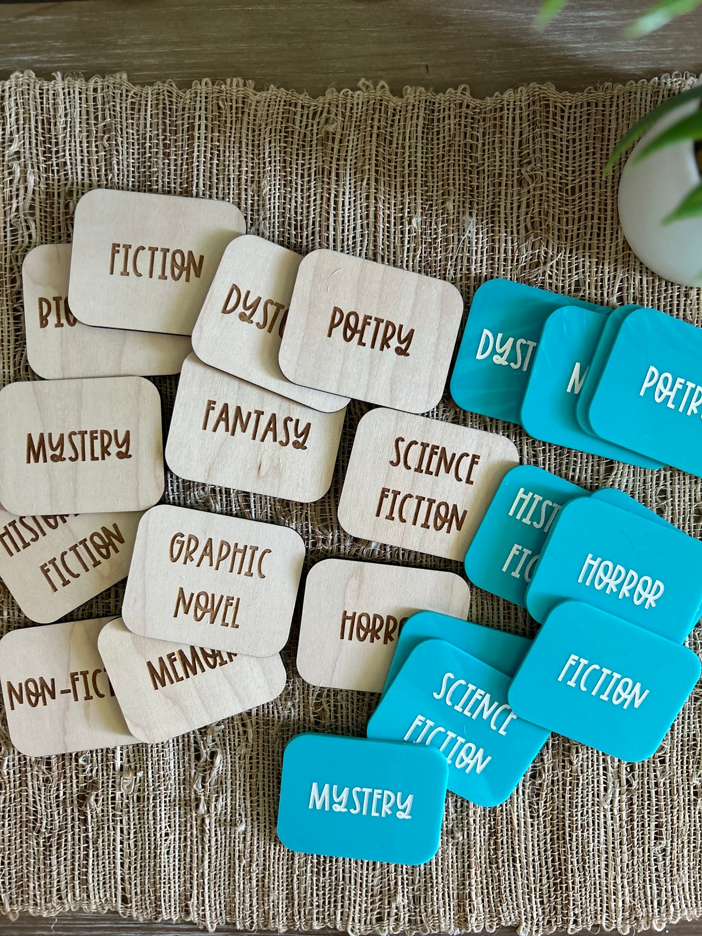 Wood Classroom Library Book Bin Labels