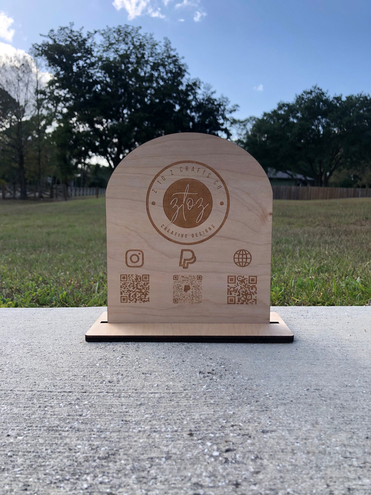 Wooden QR Code Sign