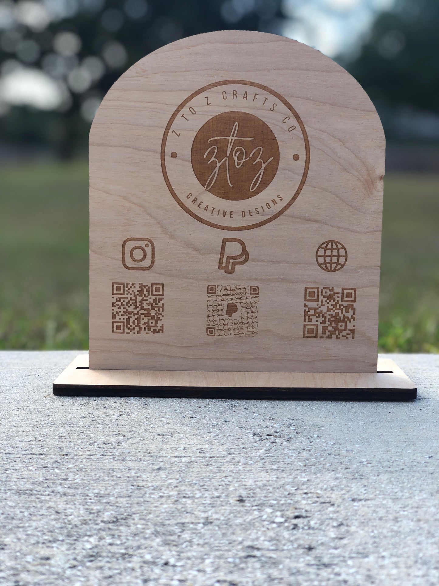 Wooden QR Code Sign