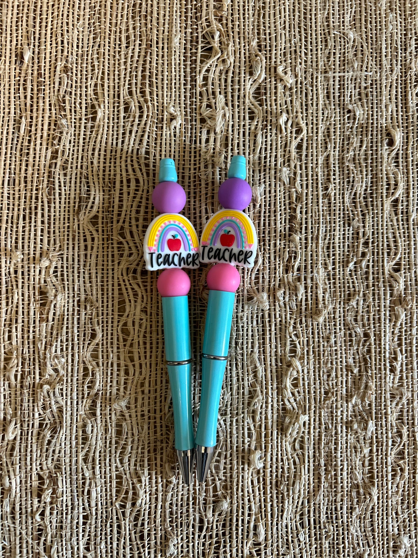 Rainbow Teacher Beaded Pen