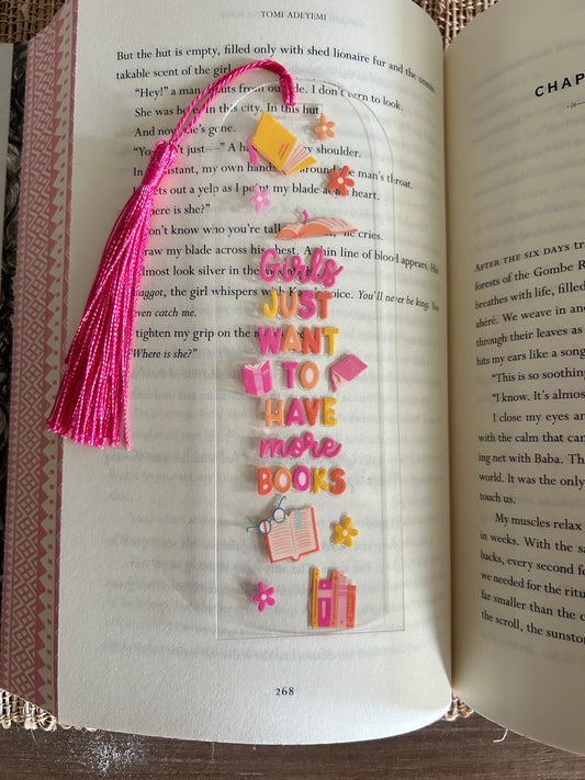 Girls More Books Bookmark