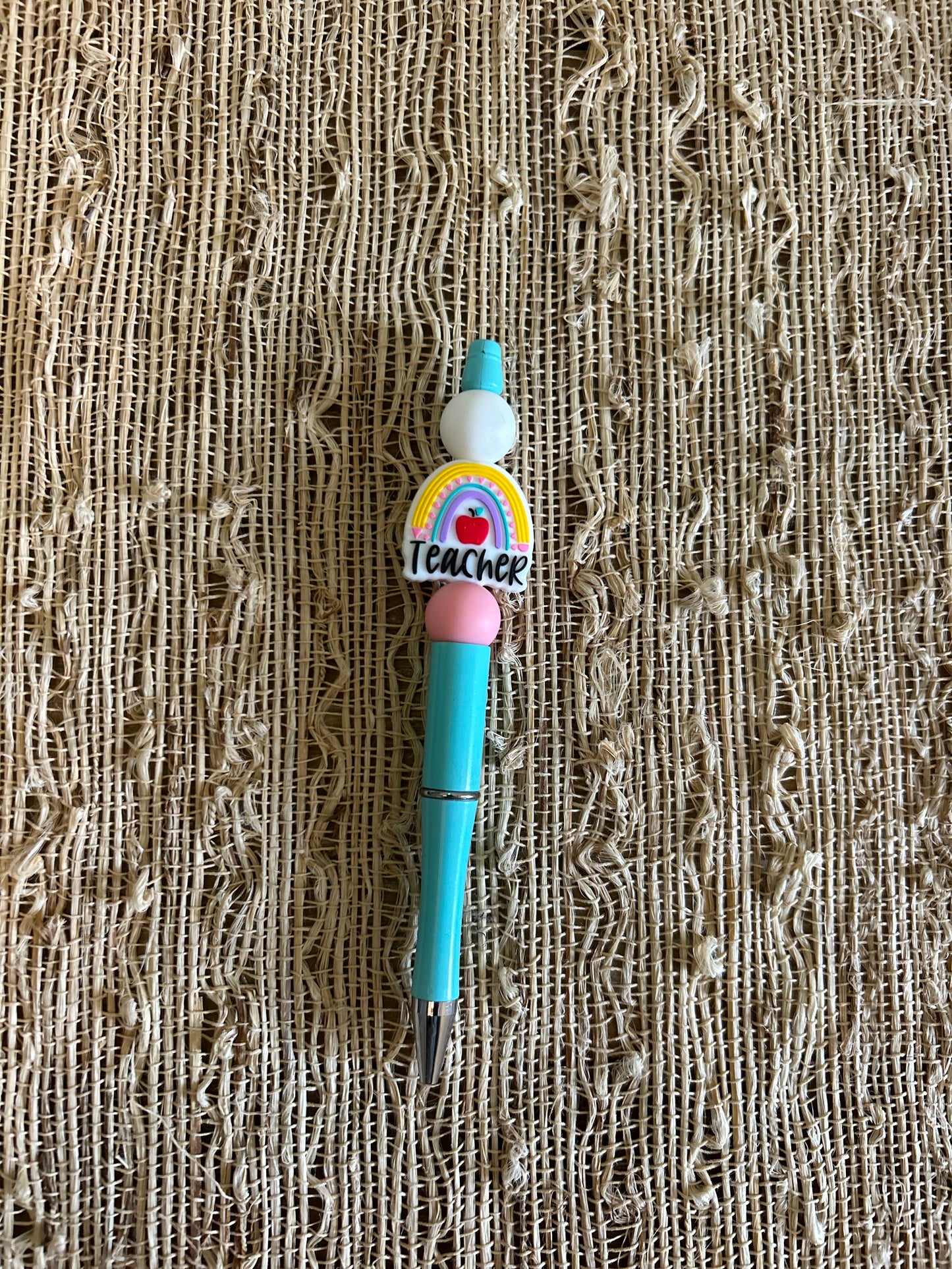 Rainbow Teacher Beaded Pen