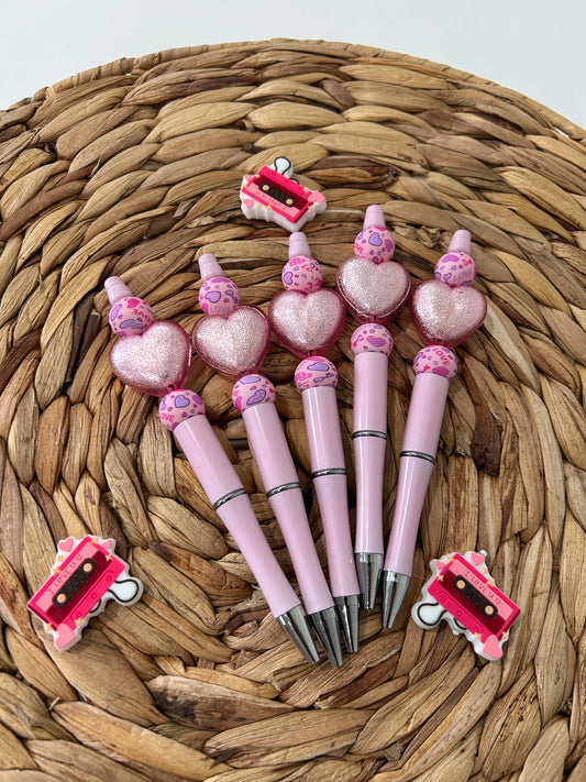 Pink Love Beaded Pen