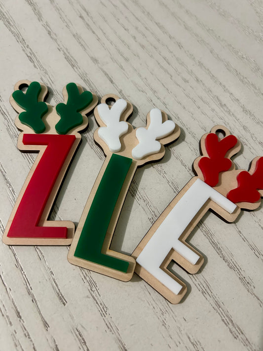 Reindeer Letter Christmas Stocking Tag