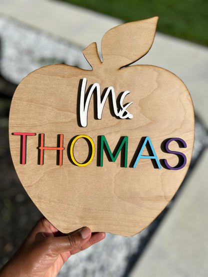 Apple Teacher Door Hanger