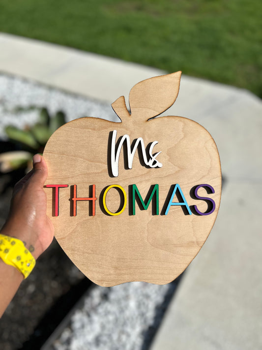 Apple Teacher Door Hanger