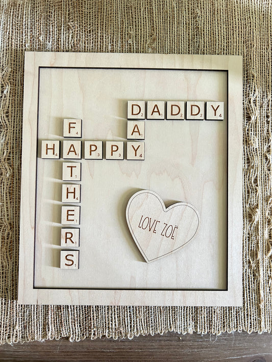 Happy Father’s Day Scrabble Sign