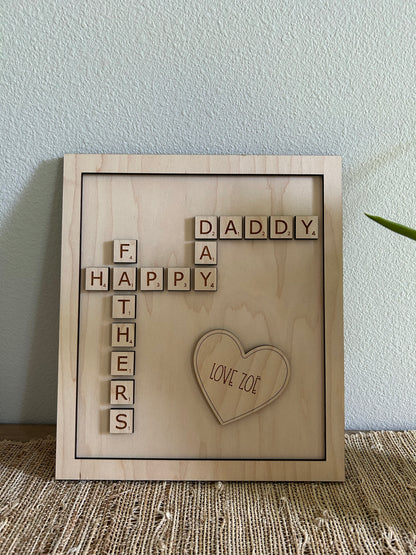 Happy Father’s Day Scrabble Sign