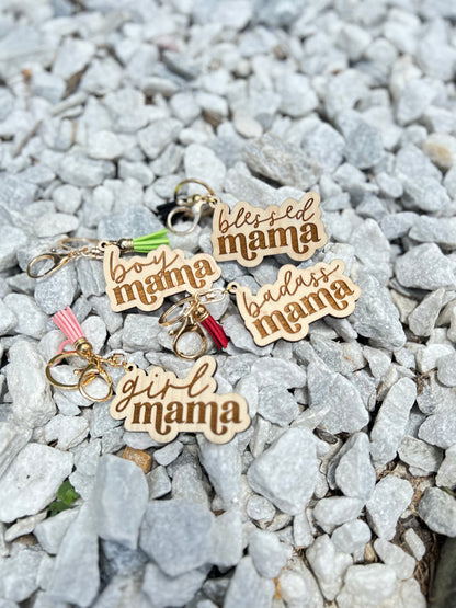 Engraved Mama Keychains/Bag Charms