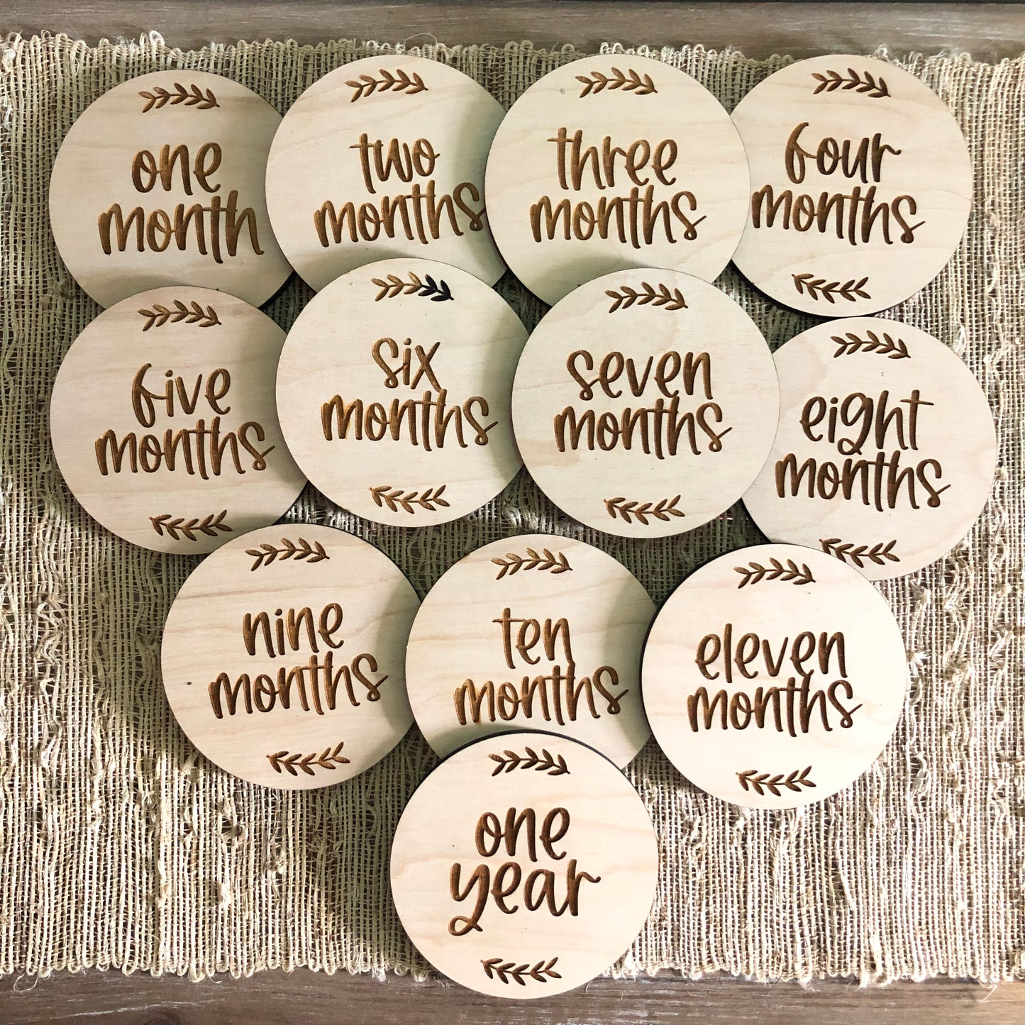 Baby Milestone Wood Rounds