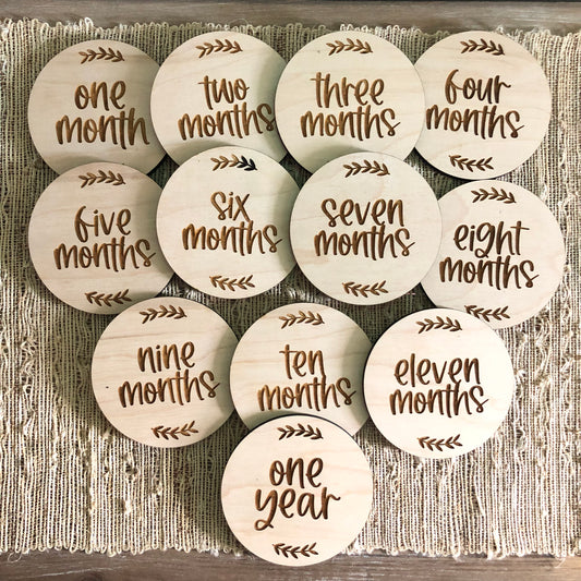 Baby Milestone Wood Rounds