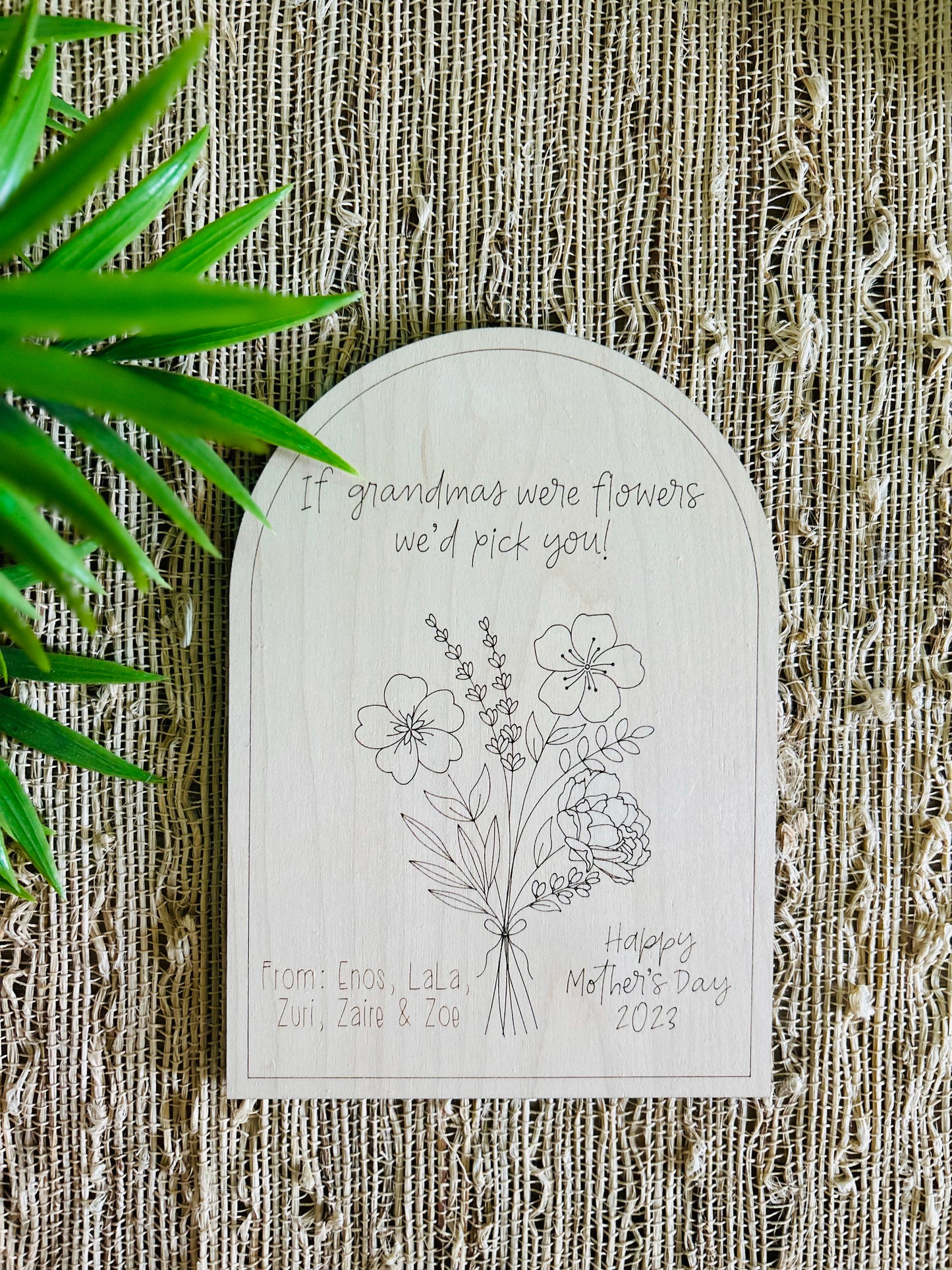 Birth Flower Wooden Card