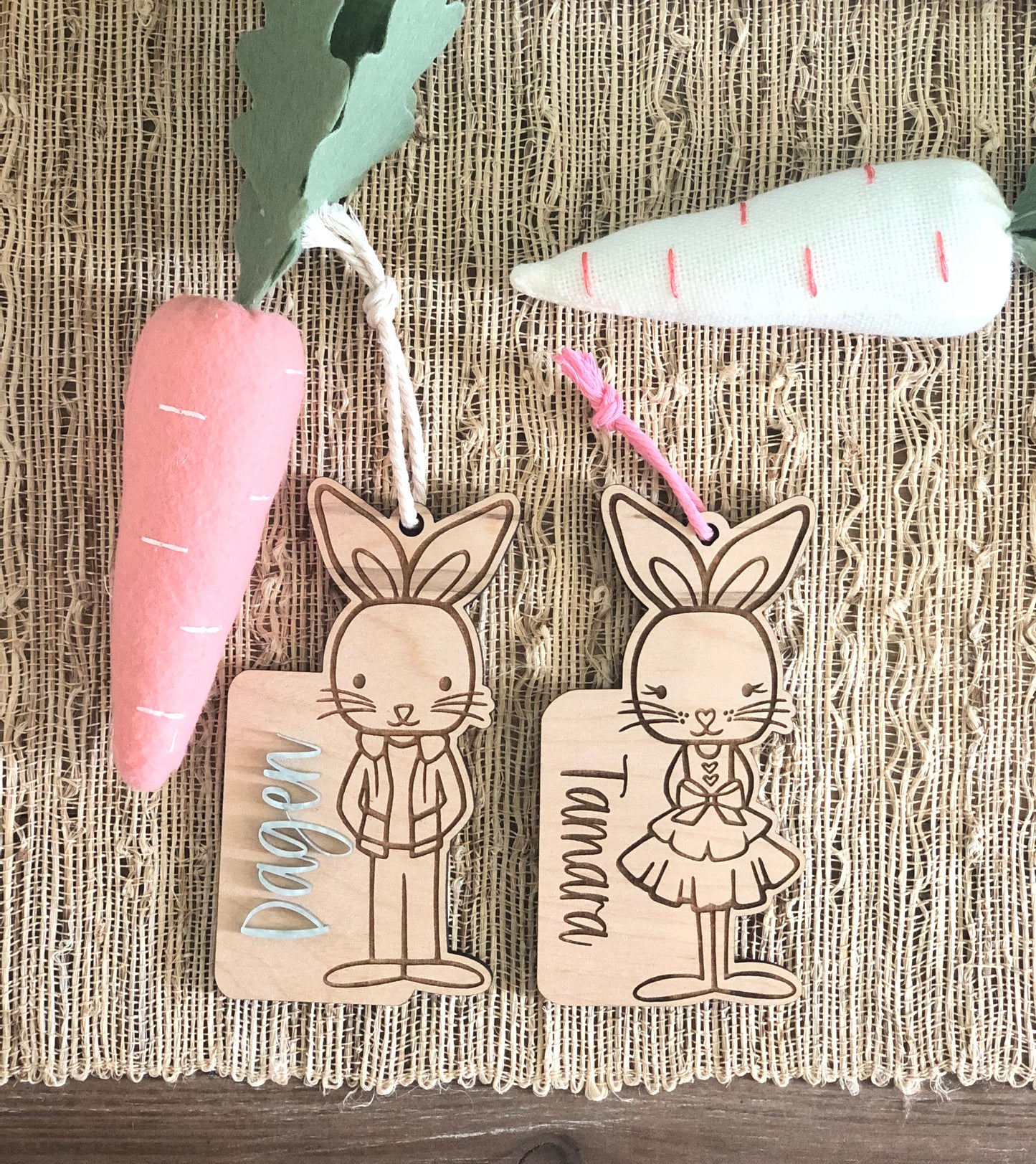 Girl/Boy Easter Bunny Basket Gift Tag