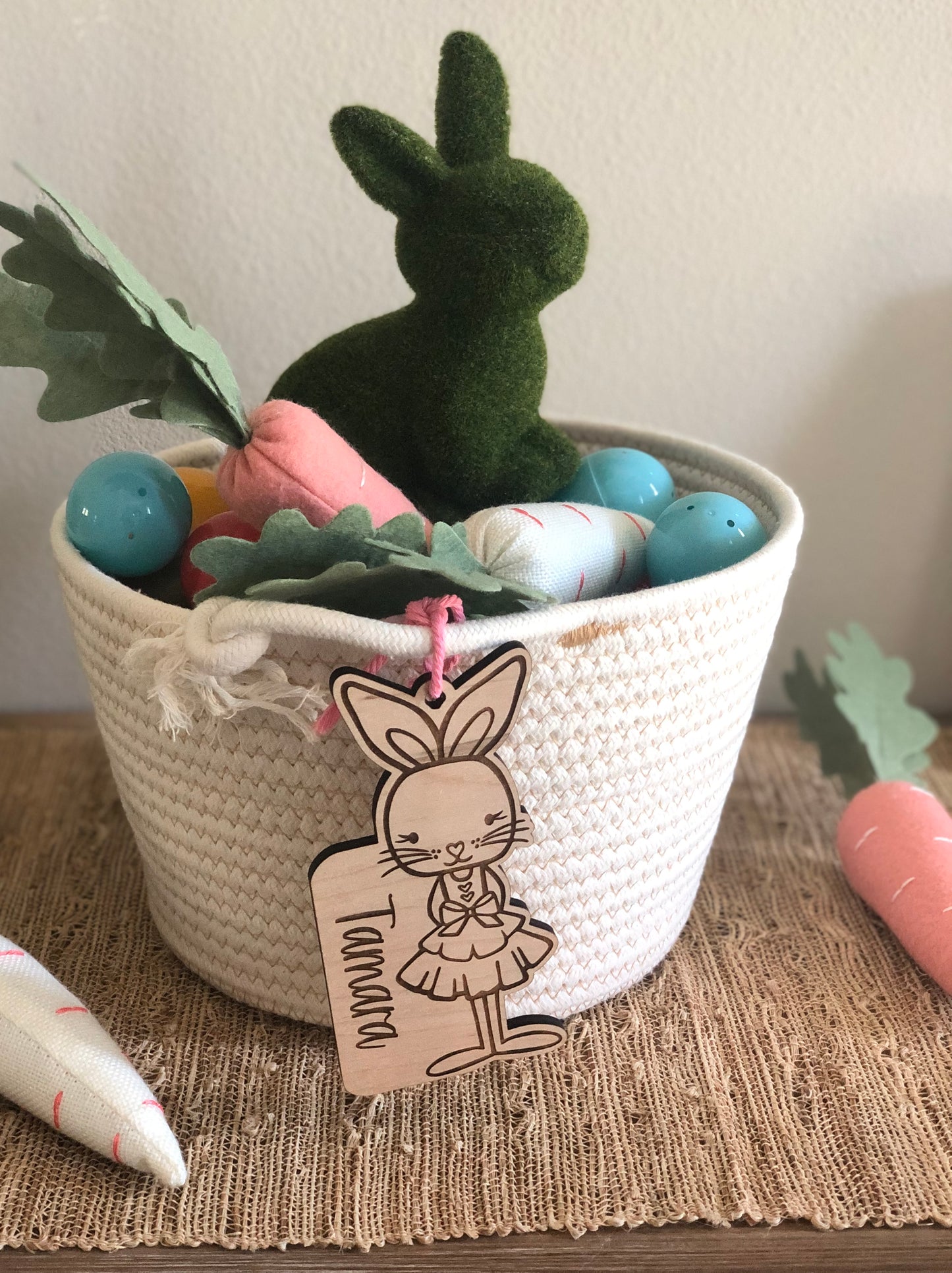 Girl/Boy Easter Bunny Basket Gift Tag